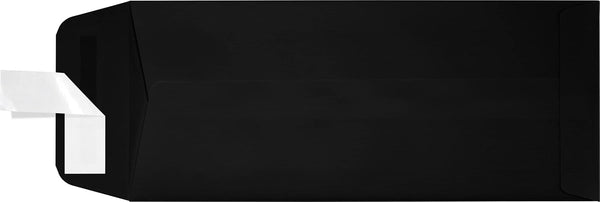 LUXPaper #10 Policy Business Envelopes, Peel & Press, Black Linen, 4 1/8" x 9 1/2", 50 Qty