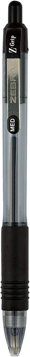 ZEBRA , bulk pack of 24 ink pens, Z-Grip Retractable ballpoint pens Medium point 1.0 mm, 12 black & 12 Blue pens combo pack