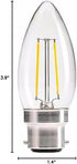 C35 Dimmable 6W B22 C35 2700K, 60W Bulbs Bulbs,900Lumen 2-Pack Vintage Bayonet LED Light Blub Chandelier Warm White