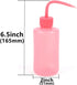 2pcs 150ml 5Oz Wash Bottle, Pink Narrow Mouth Squeeze Bottle for Medical Lab, No Spill Bend Mouth Watering Cans