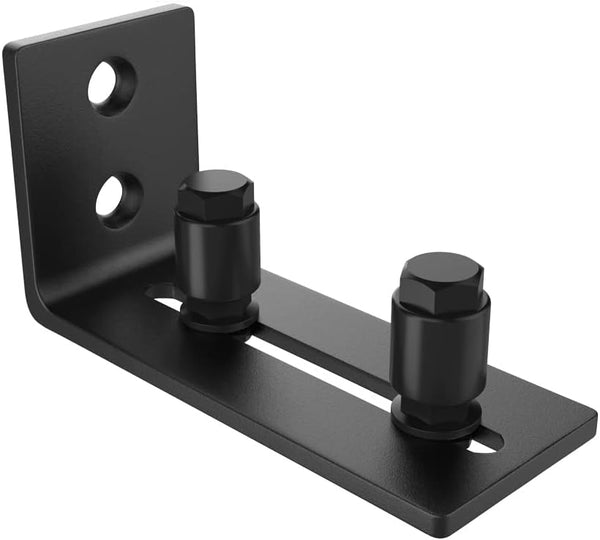 ZEKOO Barn Door Floor Guide - Flush Design Bottom Flat Floor Guide, Adjustable Wall Mount Stay Roller Black Barn Door