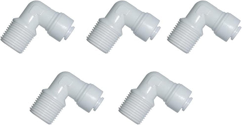 YZM Quick Connect Fittings for RO Water Filters, 5 Elbow, 3/8" Male x 1/4" OD Tube for Plumbing