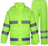 zojo High Visibility Safety Rain Suit, Jacket and Pants, Reflective Rain Coats (Yellow-2XL)