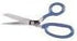 Klein Tools 206LR Scissors, Made in USA, Bent Trimmer with Large Ring for Extra Leverage, Blue Coating, 7-Inch by Klein Tools