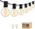RYKUG 50FT LED Outdoor String Lights with 27 G40 Bulbs (2 Spare) Connectable