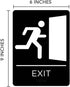Exit Sign with Braille Grade II for Door & Wall, Comes with Graphical Symbols and Double Sided 3M Tape