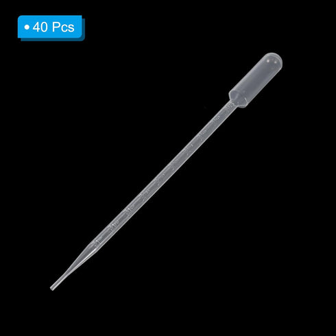 PATIKIL 10ml Pipettes Dropper, 40pcs Disposable Pipette Transfer Calibrated Plastic Eye Dropper for Laboratory