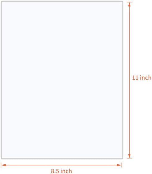 L LIKED 8.5" x 11" Full Sheet Label Sticker Paper, White, Matte, for Laser & Inkjet Printers (100 Sheets)