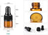 50 Pack 1ml Amber Glass Dropper Vials for Essential Oils, Empty Bottles with Black Screw Cap