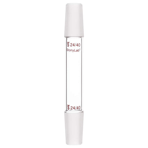 stonylab Glass 24/40 Straight Adapter, Borosilicate Glass 90mm for Two 24/40 Ground Taper Joints, Lab Supply