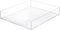 BTSKY Clear Acrylic Desk Tray Organizer for A4 File, Elegant Letter Size, Magazine Files, Office Storage Basket