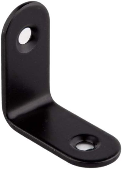 8 Pack 0.8'' Corner Bracket Shelf Bracket,Heavy Duty Black Stainless Steel L Corner Brace,Right Joint Angle Brackets