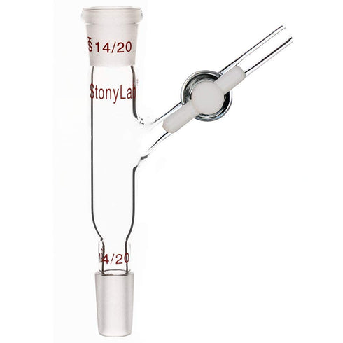 stonylab Glass Connecting Adapter with PTFE Stopcock, Borosilicate Glass 14/20 Flow Control Adapter