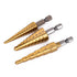 3Pcs/Set High Speed Steel Titanium Step Drill Bit Set, Impact Driver Compatible, 28 (1/8-3/4'') with Pouch