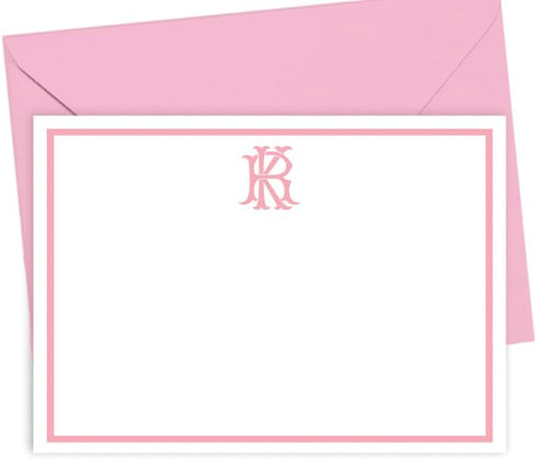 Designing Moments Monogram Stationery, Personalized Monogrammed Note Cards, Flat Cards, Thank You Notes, Custom