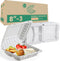 Reusable To Go Containers - 55 Pack BPA Free 3 Compartment Food Container 34 oz Clamshell Take Out