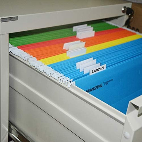 DGQ 100 Packs Clear Hanging File Folder Tabs and Inserts, 2” 1/5 Cut Labels for Quick File Identification