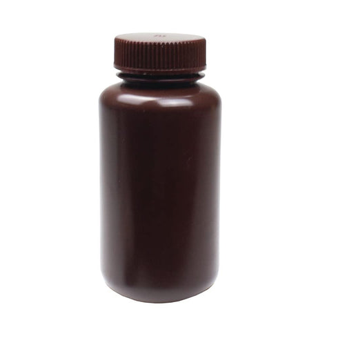United Scientific Supplies 33464 Laboratory Grade HDPE Wide Mouth Amber Reagent Bottle, 250ml (8oz) Capacity, Pack of 12