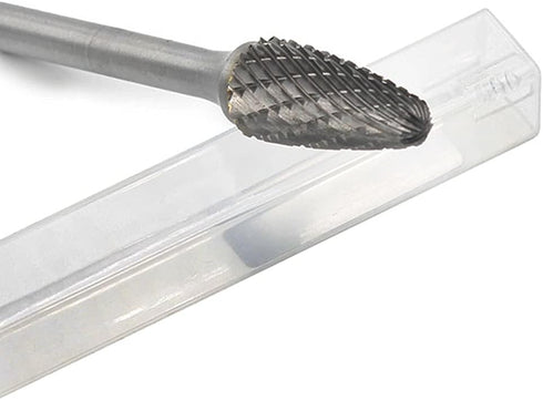 SF-5L6 Tungsten Carbide Burr - 6” Long Double Cut File, 1/2” Cutter Dia, 1/4" Shank, Tree Shape