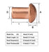 YXQ 50 Pcs Copper Solid Rivets, 1/4 Diameter 5/16 L Shank Round Head Fasteners, M6x8