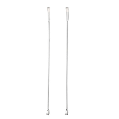 YOKIVE 2 Pcs Lab Spatula Spoon, 304 Stainless Steel Micro Sampling Mixing Measuring, Great for Laboratory, 220mm/9-Inch
