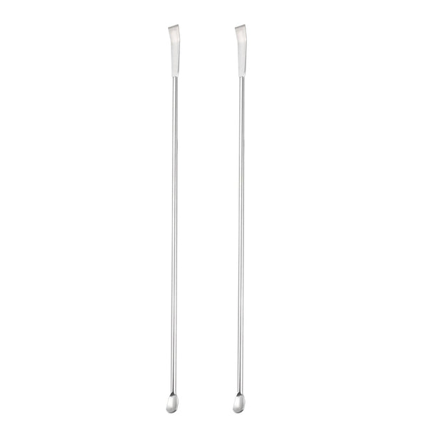 YOKIVE 2 Pcs Lab Spatula Spoon, 304 Stainless Steel Micro Sampling Mixing Measuring, Great for Laboratory, 220mm/9-Inch