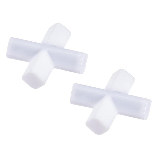 MECCANIXITY Magnetic Stirrer Mixer Stir Bar, 30mm(1.18") Cross Shape Coating Magnet, White, 2 Pcs