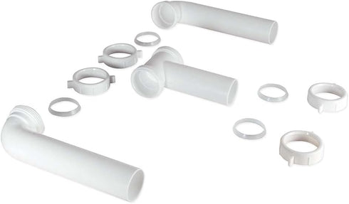 EZ-Flo 1-1/2 Inch x 16 Inch Kitchen Sink End Waste Center Outlet with Baffle, White Polypropylene, Slip Joint Connection