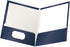 Oxford Laminated Twin-Pocket Folders, Letter Size, Navy, Box of 25, Holds 100 Sheets