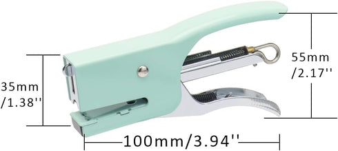 Mini Hand Held Plier Stapler, Green Metal Desktop Stapler, Cute Staplers, 25 Sheet Capacity, No.10 Staples for Home