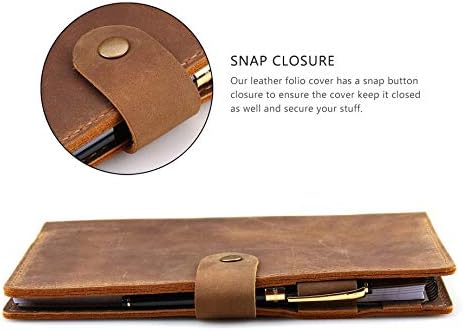 Leather Cover for 6"x9" Steno Notebook, Compatible with Spiral Steno Pads, Brown