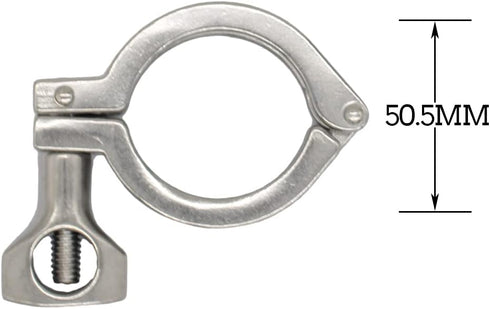 10 Pack 1.5 Inch 304 QiiMii Single Pin Heavy Duty Tri Clamp, Ferrule TC, Food Grade Stainless Steel Sanitary Fitting