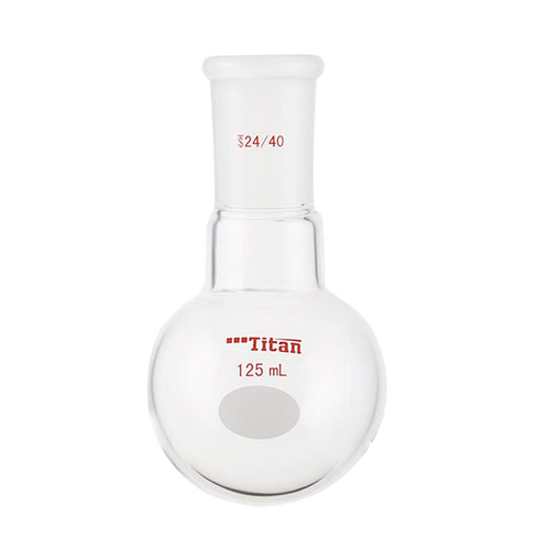Lab Boiling Flasks, 125ml Single Neck Round Bottom with 24/40 Standard Taper Outer Joint