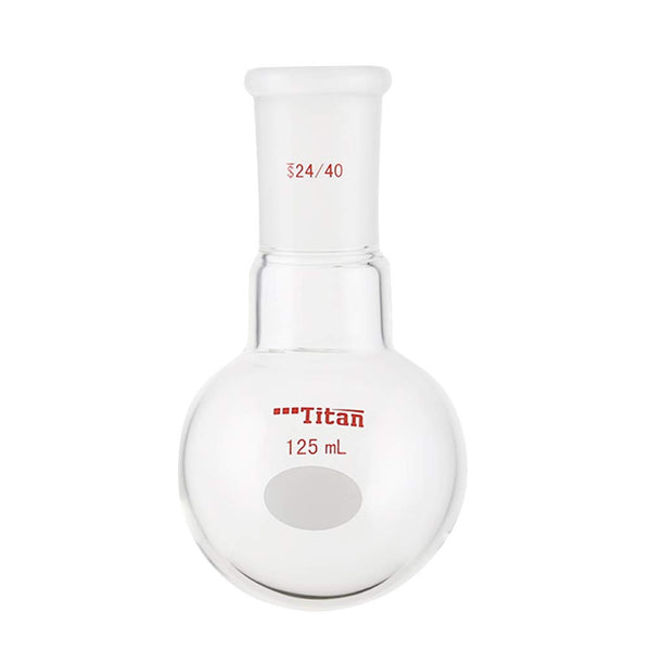 Lab Boiling Flasks, 125ml Single Neck Round Bottom with 24/40 Standard Taper Outer Joint