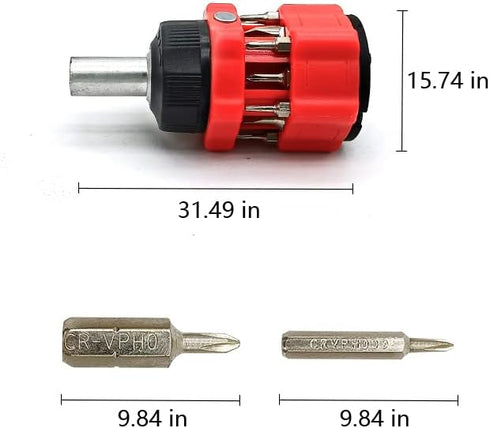 13-in-1 Mini Combination Ratchet Screwdriver, Multi-Bit Outdoor Tool Set, Easy to Carry for Many Purposes