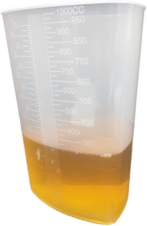 Plastic Graduated Triangular Intake Output Container, 5 Pack 32 oz Laboratory Beaker for Measuring