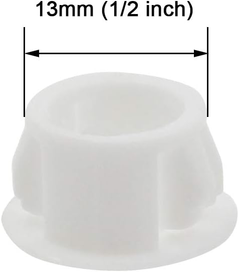 Zorfeter 30 Pcs White Hole Plugs, 13mm (1/2 inch) Flush Type Panel Plastic Plugs for Furniture