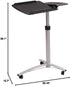 Pinikuyiro Rolling Adjustable Laptop Cart,Height Adjustable Mobile Laptop Stand Desk Rolling Cart,Black