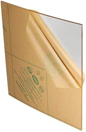 Acrylic Plexiglass Sheet | 1/8” Thick Lucite Plastic Board for DIY and Art Projects (12" x 12" Pre-Cut)