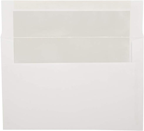 JAM PAPER A9 Foil Lined Invitation Envelopes - 5 3/4 x 8 3/4 - White with Ivory Foil - 50/Pack