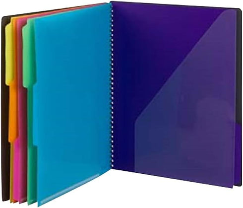 Smead 12 Pocket Poly Project Organizer, Letter Size, 1/3-Cut Tab, Gray with Bright Colors (89207)
