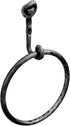Hand Forged Knot Metal Towel Ring, Wrought Iron Handmade Wall Mounted Holder, Black Antique Finish