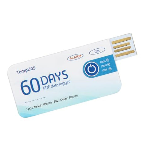 5pcs 10000 0.5C Disposable USB Temperature Recorder, Data Logger with Data Capacity, High Precision for Food, Chemical