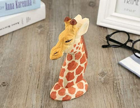 TANG SONG Creative Wood Hand Carved Eyeglass Holder Handmade Giraffe Stand for Office Desk Home Decor Gifts