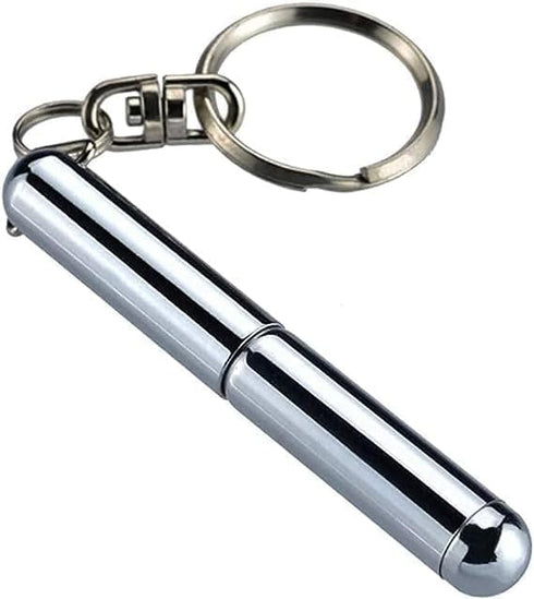 Silver Retractable Mini Pen, Stainless Steel Pocket Tool for Students, Office Staff, and Construction Workers