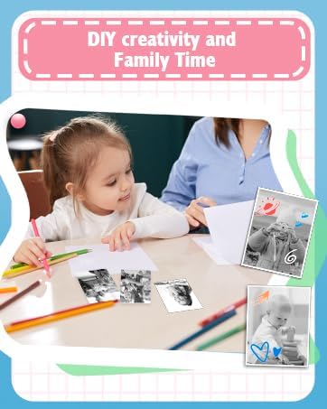 Atnadov 12 (6 colored+6 Mini Thermal Printer Sticker Paper, Rolls Colored Thermal Sticker Paper Kids Instant Camera