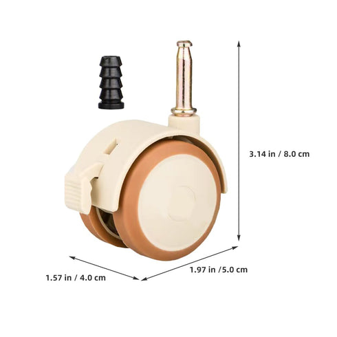 4pcs Hemobllo Silent Swivel Casters with Brakes Smooth Rolling Noiseless Movement Locking Mechanism for Office Chair