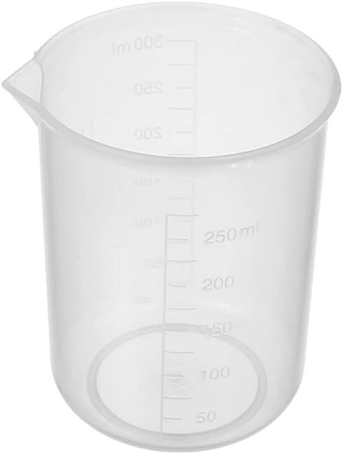Othmro Measuring Cup, 300ml PP Plastic Graduated Beaker, Transparent, 10pcs