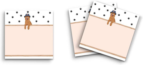 Butler in the Home Sticky Notes 12 Pack, 3"x3", 50 Sheets/Pad, Golden Retriever Dog Wearing Mushroom Hat