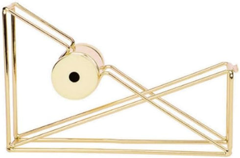 Tape Dispenser Desktop Metal Wire Holder Cutter Stand for Home Office School Stationery Gold